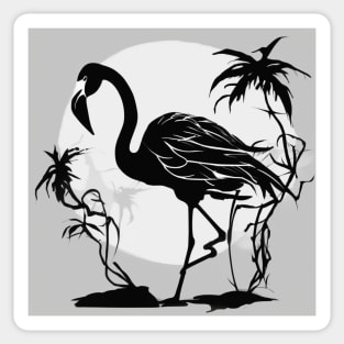 Flamingo Shadow Silhouette Anime Style Collection No. 146 Sticker